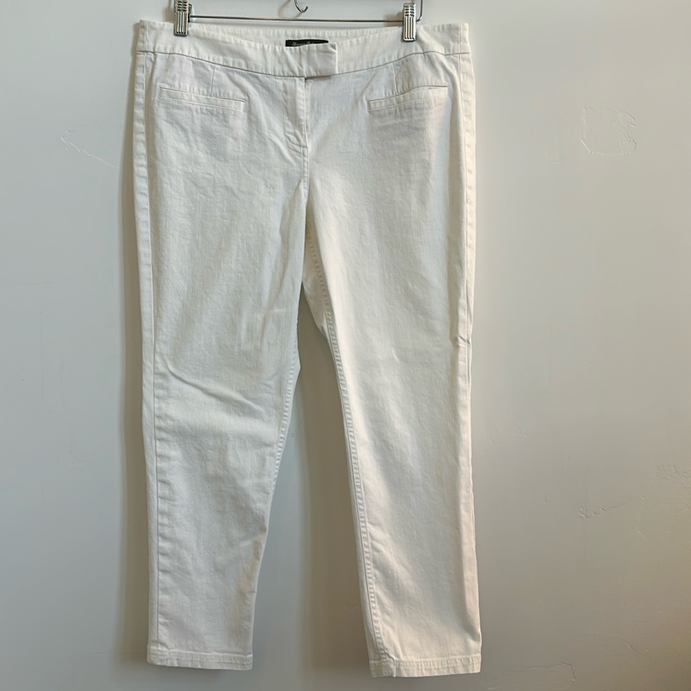 Tommy Bahama Women's Ivory Pants with Palm Print Stretch Fabric Size 14